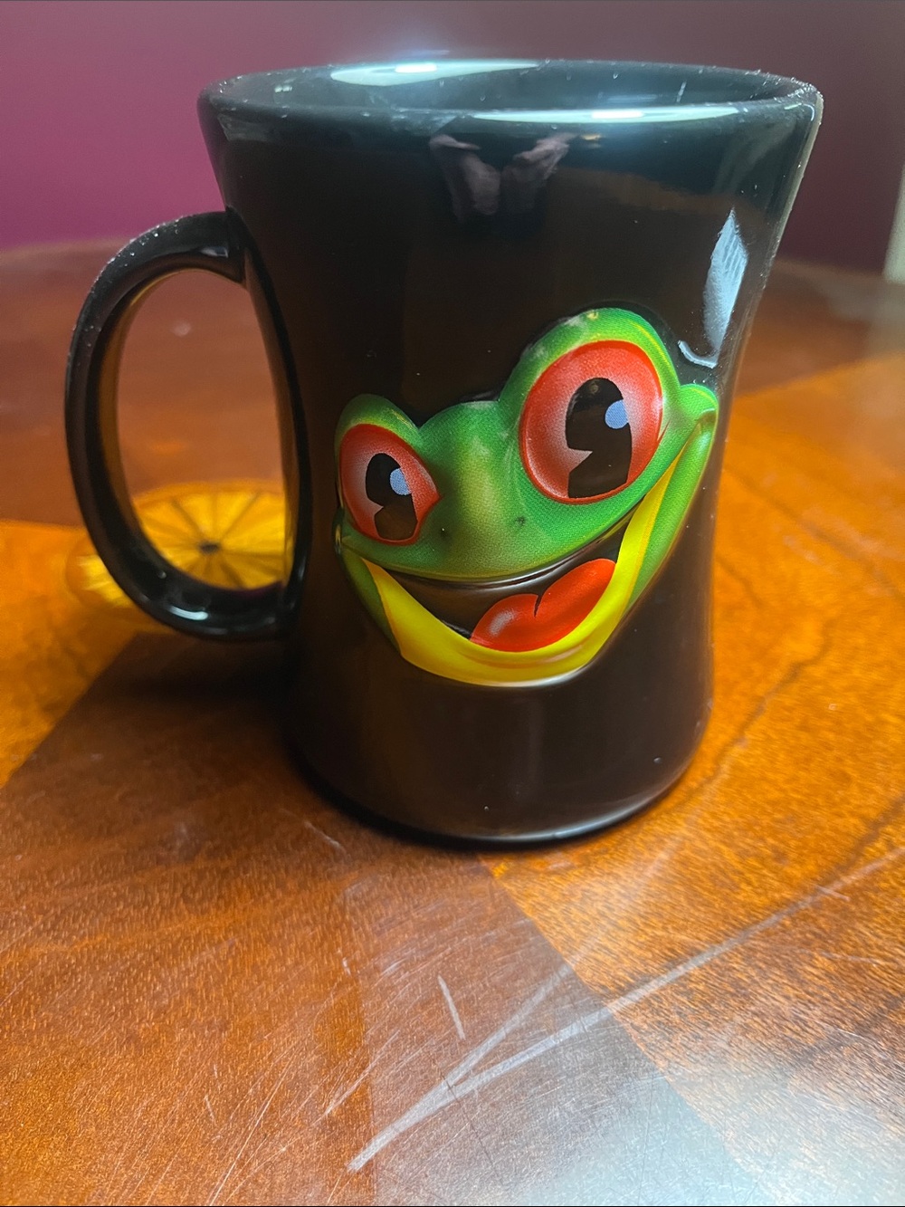 Rainforest Cafe Black Mug with Frog Design